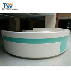 Hospital Furniture Marble Round Nurse Front Reception Desk Design Tops