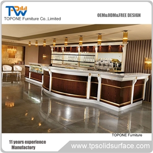 Led Light up Artificiai Stone Resturant Bar Counter