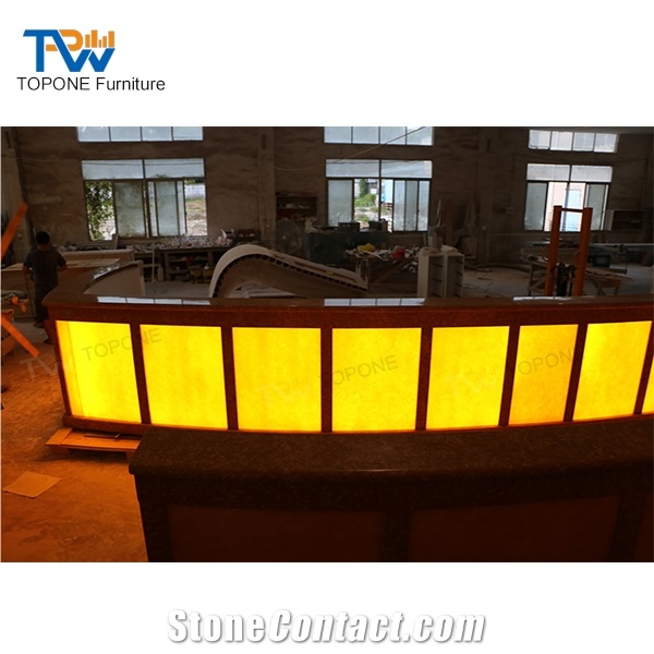 Led Lighted Artificial Marble Stone Bar Counter Tops Designs Factory