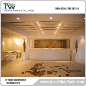 Solid Surface Marble Modern Round Front Desk
