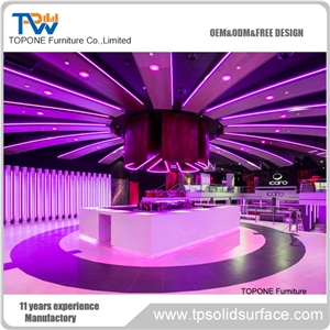 Style Acrylic Solid Surface Office Reception Table Design