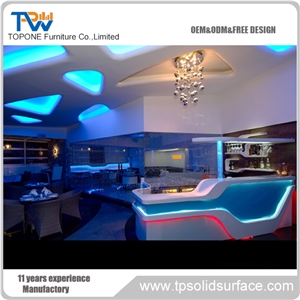 World Led Lighted Colorful Reception Counter