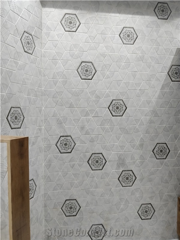 Hexagon Ceramic Tile,Cement Grey Hexagon Tile