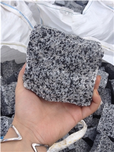 Grey Ukraine Splitface Cobblestone Pavers, Cube Stone