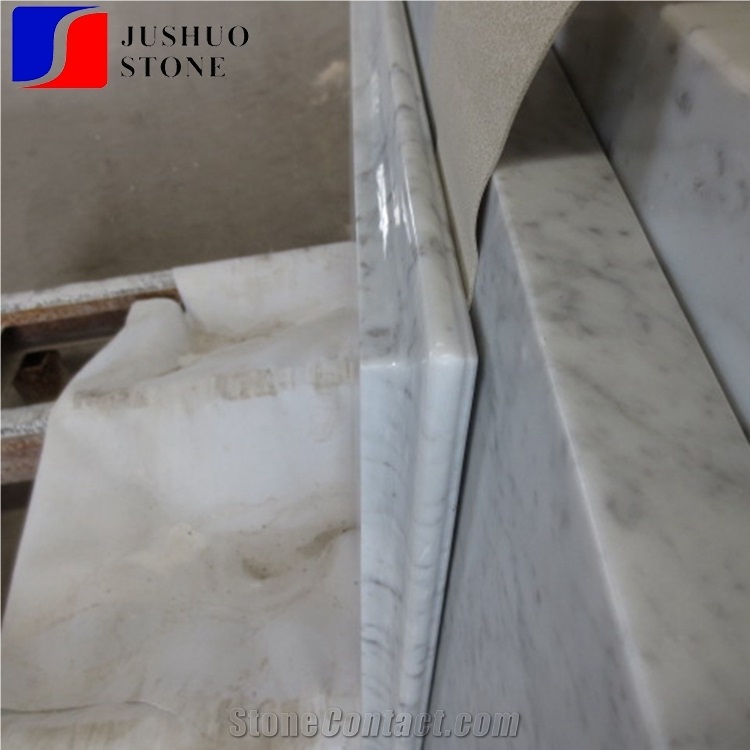Bianco Carrara White Marble Polished Honed Bathroom Vanity Top Builds