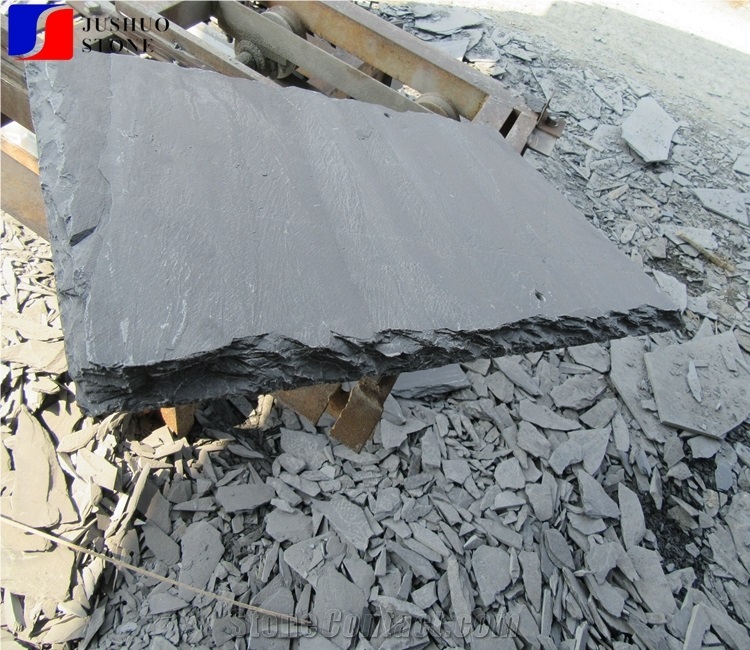 Black/Grey Slate Roof Arch Shape Tile Directly Offer Natural Split Top