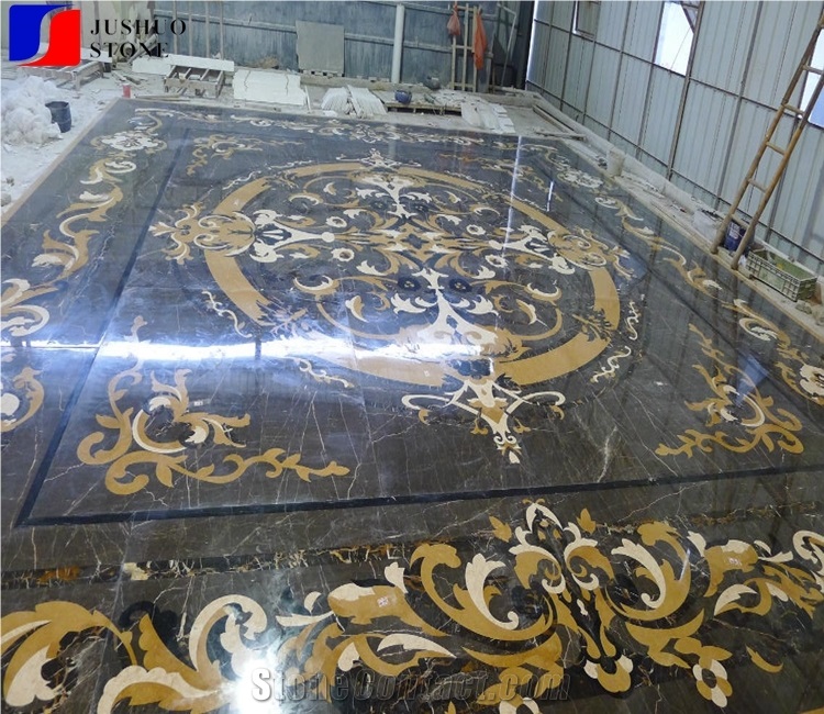 China Multicolor Marble Water Jet Medallion,Square Flooring Medallions