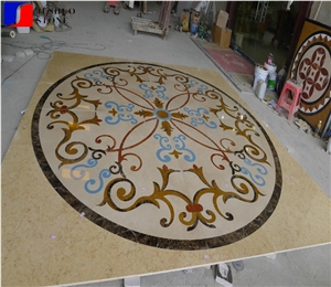 China Multicolor Marble Water Jet Medallion,Square Flooring Medallions