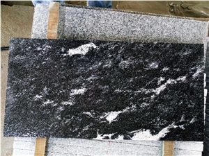Flamed Brushed Snow Black,China Via Lactea,River Black Granite Tile