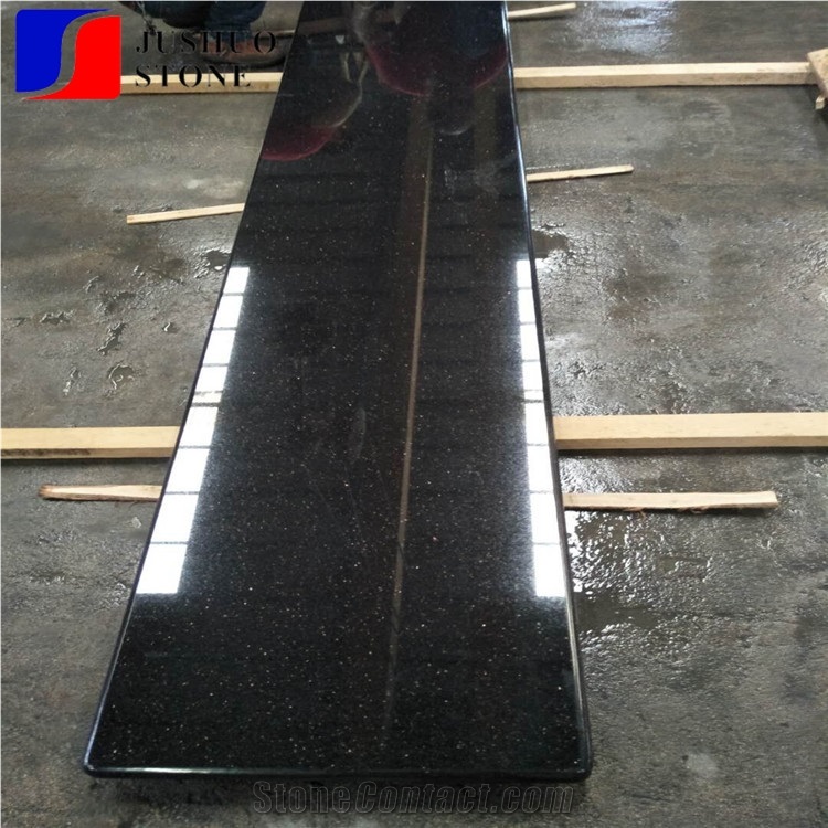 India Star Polished Black Galaxy Granite for Worktops Counter Tops