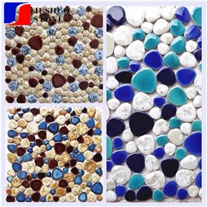 Kitchen Backsplash Ceramic Tile Irregular Mosaic Texture Finishing