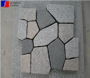 Mixed Color Granite Random Flagstones Paver,Machine Cut Exterior Cubes