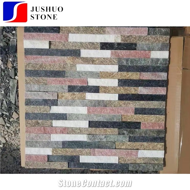 Mixed Color Pizarra Laja Verde Slate/Quartzite Wall Cladding Tile