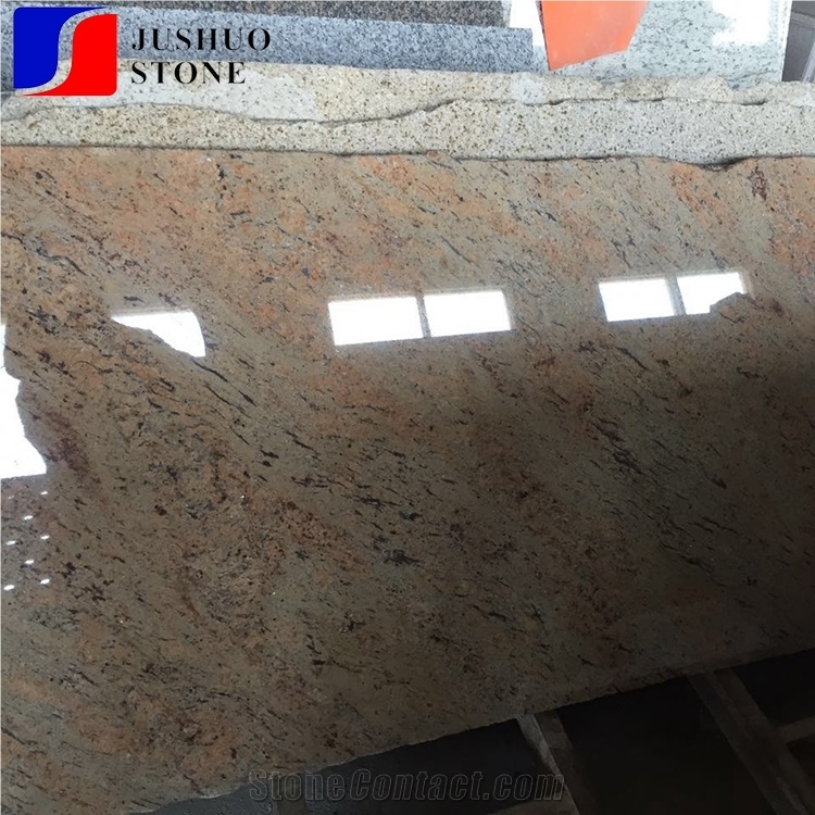 Orlando Granite Giallo Slab for Countertop/Island Top Kitchen Usage