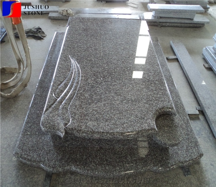 Polished European Style Chinese Cheap G664 Brown Granite Tombstone