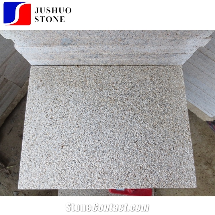 Yellow Beige G682,G350,Shandong Rusty Granite Sandblasted Tile Covers