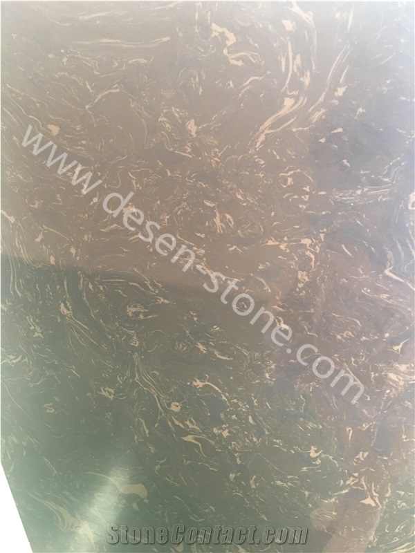Alaga Brown Artificial Marble Engineered Stone Slabs&Tiles for Vanity Tops