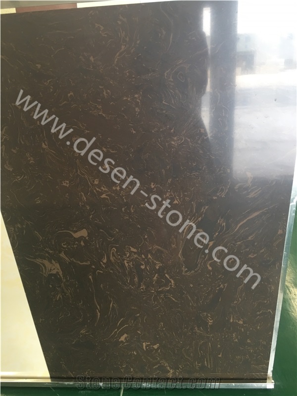 Alaga Brown Artificial Marble Engineered Stone Slabs&Tiles for Vanity Tops
