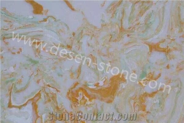 Boli Green Onyx Quartz Stone/Artificial Marble Stone Slabs&Tiles Floor