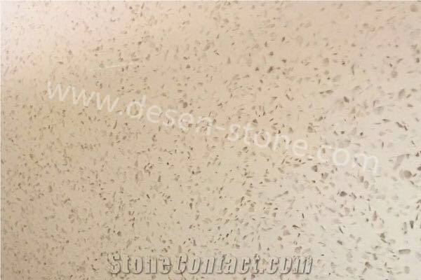 Cream Diamond Quartz Stone/Artificial Marble Stone Slabs&Tiles Walling