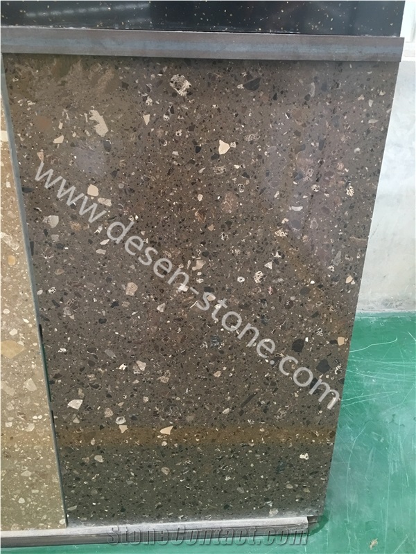 Dark Emperador Quartz Stone/Artificial Marble Stone Slabs&Tiles Floor