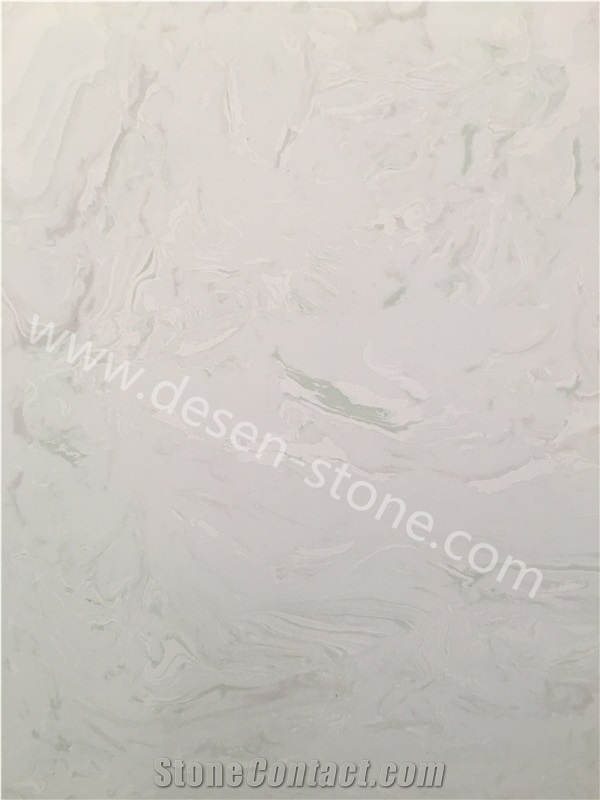 Flowing Clouds White Artificial Marble Engineered Stone Slabs&Tiles