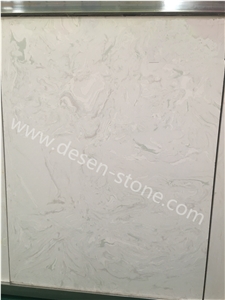 Flowing Clouds White Artificial Marble Engineered Stone Slabs&Tiles
