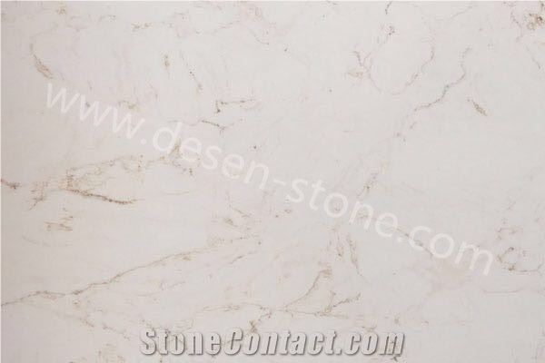 Golden Ivory Quartz Stone/Artificial Marble Stone Slabs&Tiles Flooring