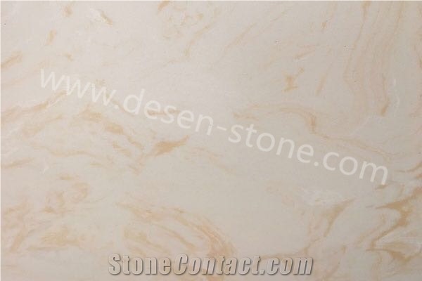 Golden Years Beige Artificial Marble Engineered Stone Slabs&Tiles Wall