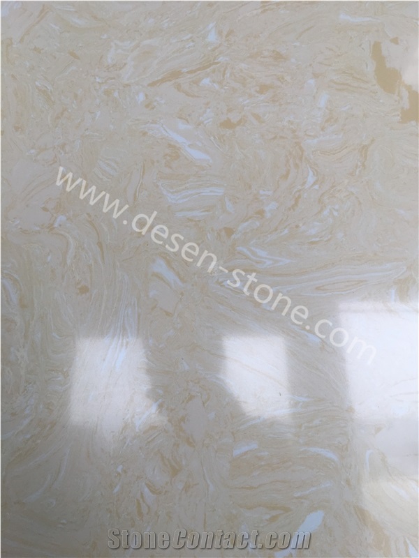 Ivory Beige Artificial Marble Engineered Stone Slabs&Tiles Backgrounds