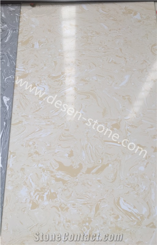 Ivory Beige Artificial Marble Engineered Stone Slabs&Tiles Backgrounds