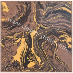 Mocha Brown Artificial Marble Man-Made/Manufactured Stone Slabs&Tiles