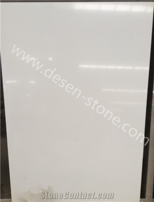 Pure White Artificial Marble Engineered Stone Slabs&Tiles for Countertops