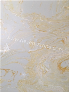 Rich Beige Artificial Marble Engineered Stone Slabs&Tiles Backgrounds