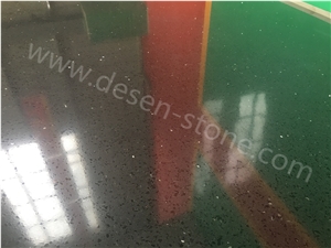 Silver Crystal Black Artificial Marble Engineered Stone Slabs&Tiles