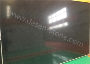 Silver Crystal Black Artificial Marble Engineered Stone Slabs&Tiles