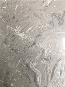 Silver Sable Ash/Grey Artificial Marble Engineered Stone Slabs&Tiles