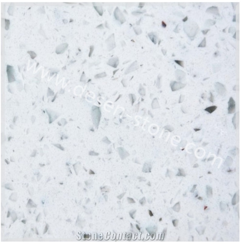 Silver White Diamond Artificial Marble Man-Made Stone Slabs&Tiles
