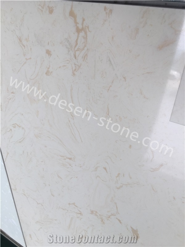Sofitel Gold Beige Quartz Stone/Artificial Marble Stone Slabs&Tiles