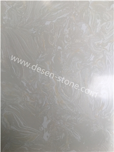 White Gold Jade Quartz Stone/Artificial Marble Stone Slabs&Tiles Floor