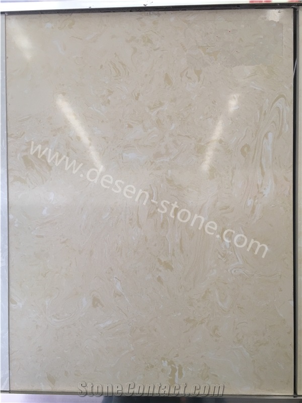 White Rose Beige Artificial Marble Engineered Stone Slabs&Tiles Floor