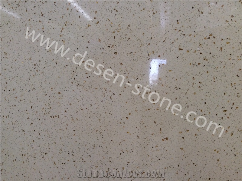 Yellow Diamond Quartz Stone/Artificial Marble Stone Slabs&Tiles Floor