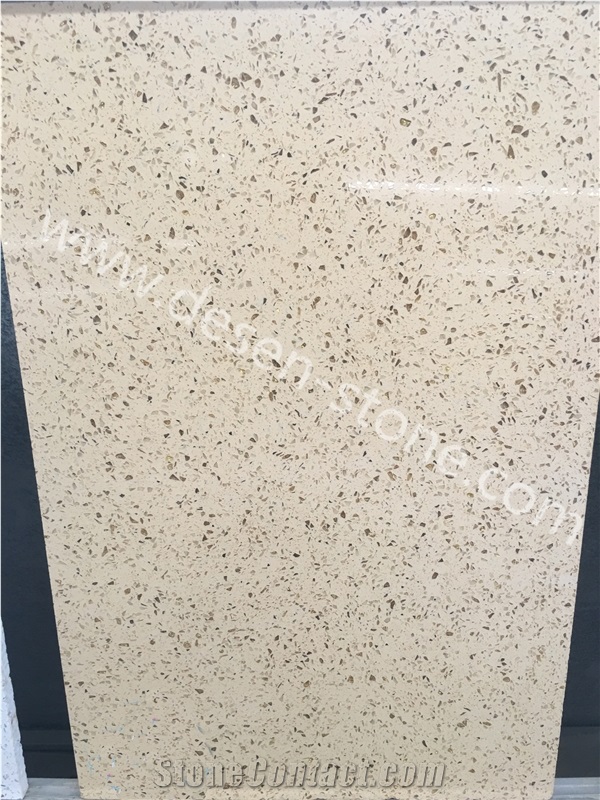 Yellow Diamond Quartz Stone/Artificial Marble Stone Slabs&Tiles Linear