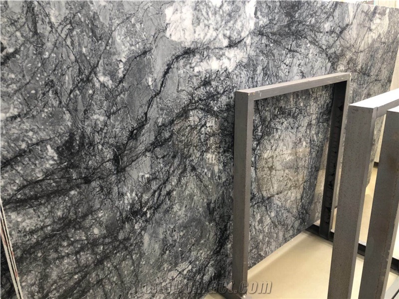 Black Ice Flower Marble Polished Slab/Tile/Cut to Size for Floor&Wall