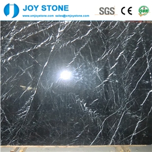 Cheap Price Polished Ice Black Nero Marquina Marble Big Slabs Tiles