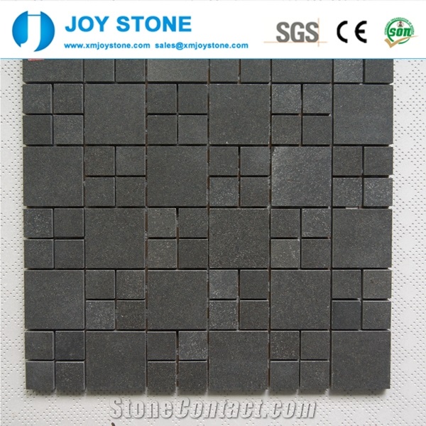 New Design Good Basalt Stone Black Mosaic Tile 30x30