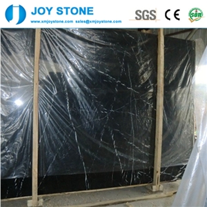 Polished China Nero Marquina Black Marble Gangsaw Slab Wall Floor Tile