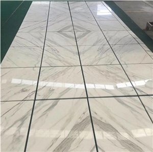 Bianco Carrara White Symmetric Marble Pair Of Strips Slab Tile