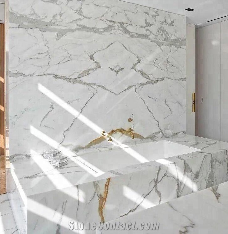 Bianco Carrara White Symmetric Marble, Carrara White Marble Tile Mountain