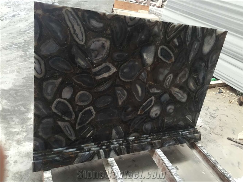 Black Agate Tiles/Gemstone Tiles/Semi-Precious Stone Slabs
